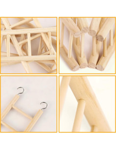 Escalera de Madera para Aves YHNTGB - 5 Tamaños para Loros 2