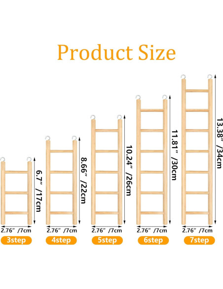 Escalera de Madera para Aves YHNTGB - 5 Tamaños para Loros