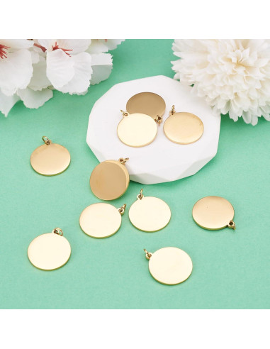 10 Placas de Acero Inoxidable 20mm para Estampado de Joyería