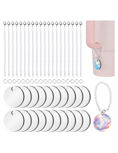 Llaveros de sublimación en blanco JNENERY 60PCS 3cm MDF