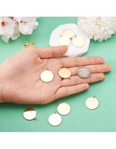 10 Placas de Acero Inoxidable 20mm para Estampado de Joyería