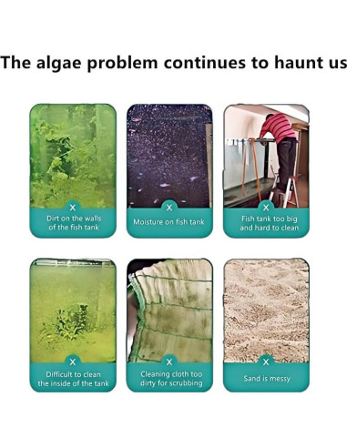 Rascador de Algas Lominie para Acuarios de Vidrio 65cm