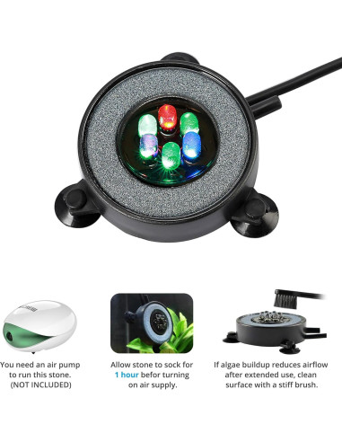 Disco de Burbujas LED Multicolor NICREW 5.08 cm para Acuario