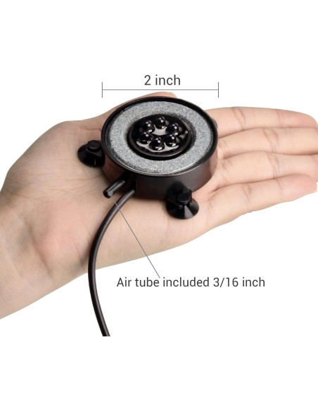 Disco de Burbujas LED Multicolor NICREW 5.08 cm para Acuario