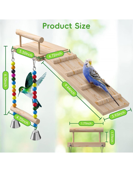 Parque Infantil para Aves LOPERDEVE con Escalera y Columpio