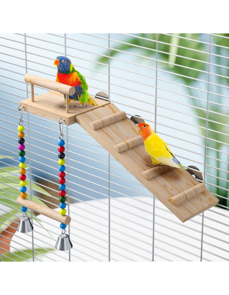 Parque Infantil para Aves LOPERDEVE con Escalera y Columpio