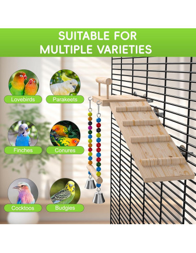 Parque Infantil para Aves LOPERDEVE con Escalera y Columpio