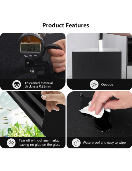 Papel de Fondo para Acuario Hygger CO2 45x120cm Negro