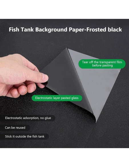 Papel de Fondo para Acuario Hygger CO2 45x120cm Negro