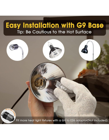 Bombillas de Calor Briignite G9 para Reptiles 50W Paquete de 2