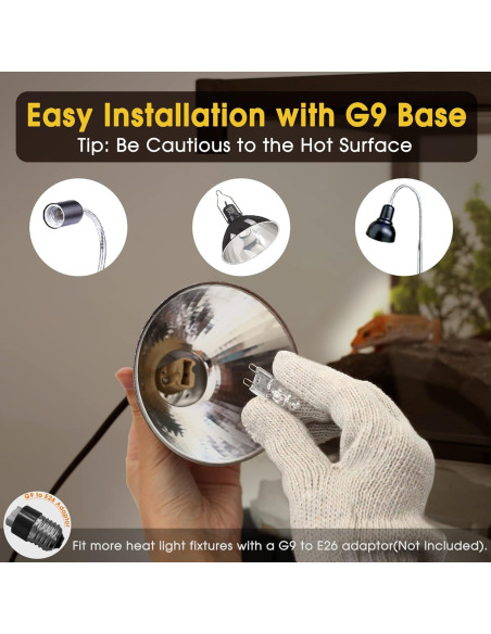 Bombillas de Calor Briignite G9 para Reptiles 50W Paquete de 2