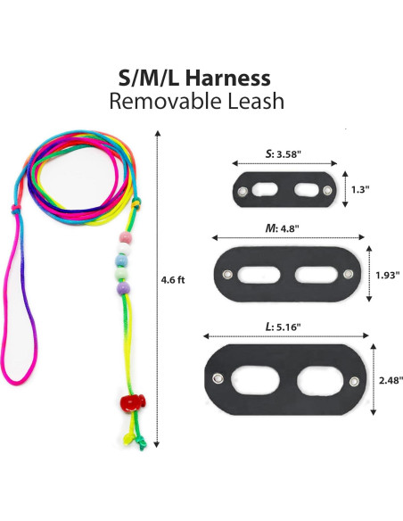 Arnés y Correa de Cuero Suave AIITLE - 3 Tamaños para Reptiles