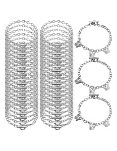 Cadenas de Pulsera Hicarer 45 Piezas Acero Inoxidable Plata