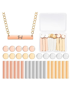 Hicarer 30 Etiquetas Metálicas en Blanco para Joyería 35x6mm