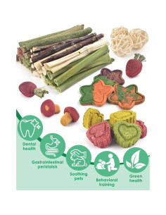 Juguetes para Masticar ERKOON 53 Piezas para Conejos y Hámsters 2