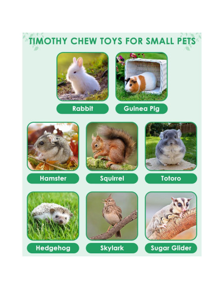Juguetes para Masticar ERKOON 53 Piezas para Conejos y Hámsters