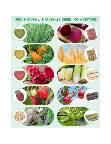 Juguetes para Masticar ERKOON 53 Piezas para Conejos y Hámsters