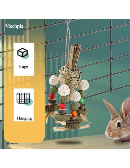 Juguete de Masticar para Conejos Mechpia - Natural y Colgante