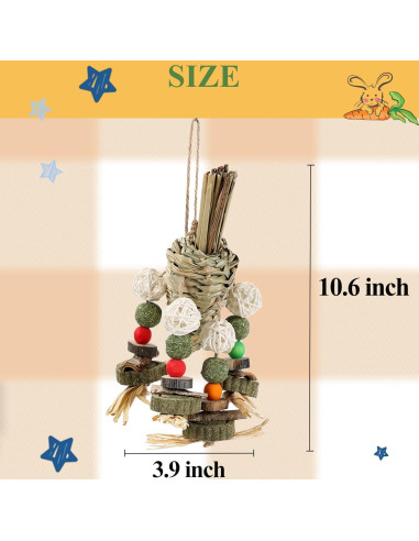 Juguete de Masticar para Conejos Mechpia - Natural y Colgante