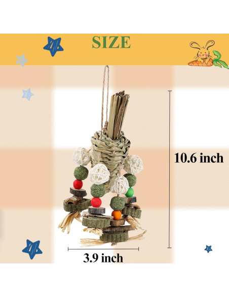Juguete de Masticar para Conejos Mechpia - Natural y Colgante