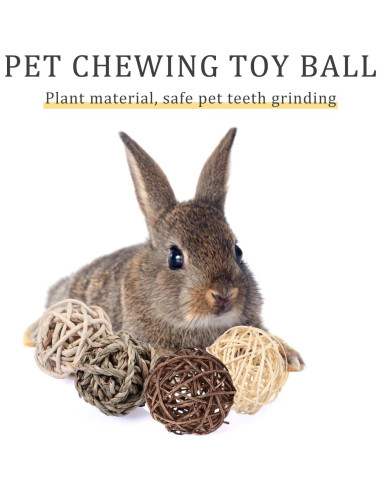 Bolas de Masticar para Conejos Skylety - 15 Piezas de Hierba