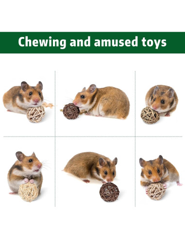 Bolas de Masticar para Conejos Skylety - 15 Piezas de Hierba