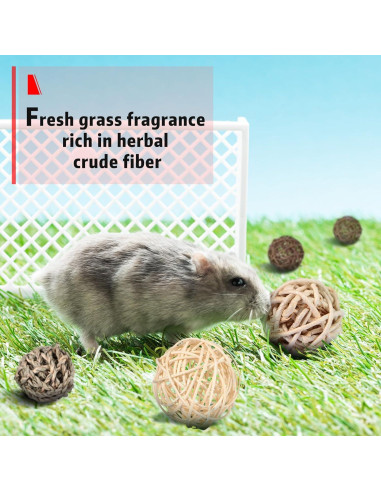Bolas de Masticar para Conejos Skylety - 15 Piezas de Hierba