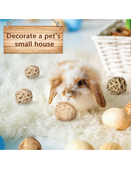 Bolas de Masticar para Conejos Skylety - 15 Piezas de Hierba