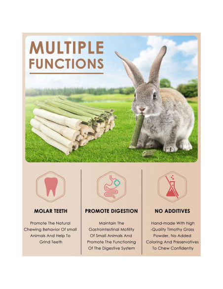 Bissap 40PCS Palitos Masticables para Conejos y Roedores