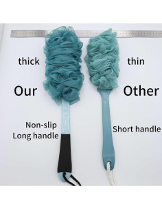 Esfregador de Espalda para Ducha Jxicleang con Mango Antideslizante 2