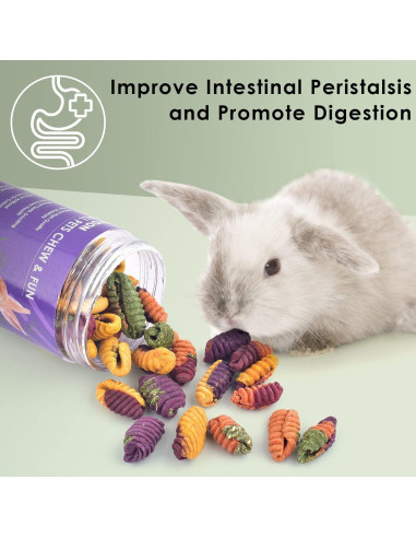 Golosinas Masticables para Conejos ERKOON 200g - Natural y Saludable