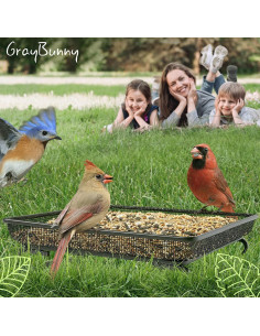 Bandeja Alimentadora de Aves Gray Bunny 27.3x27.3 cm Metal 2