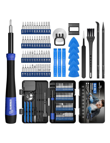 Juego de Destornilladores de Precisión 64 en 1 STREBITO
