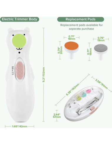 Lima de Uñas Eléctrica Recargable Haakaa para Bebés y Adultos