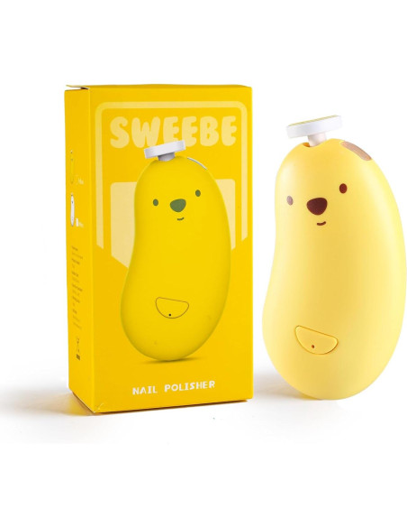 Lima de Uñas Eléctrica Sweebe Amarilla, Recargable, 6 Almohadillas