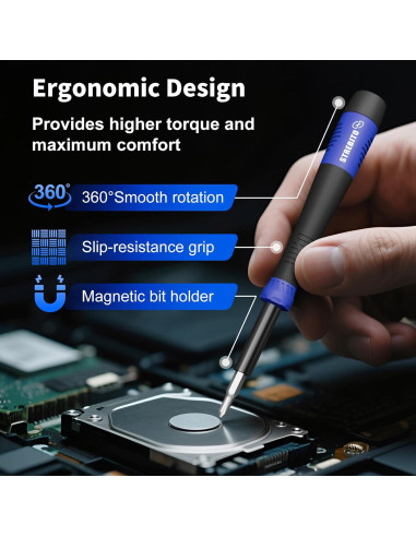 Juego de Destornilladores de Precisión 64 en 1 STREBITO