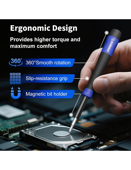 Juego de Destornilladores de Precisión 64 en 1 STREBITO