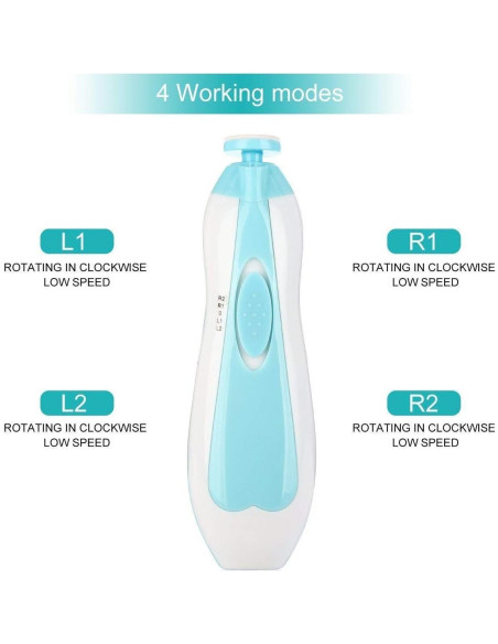 Lima de Uñas Eléctrica para Bebés Qunlions 8 en 1 Segura