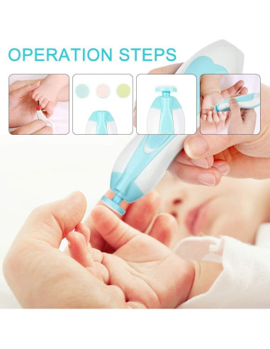 Lima de Uñas Eléctrica para Bebés Qunlions 8 en 1 Segura