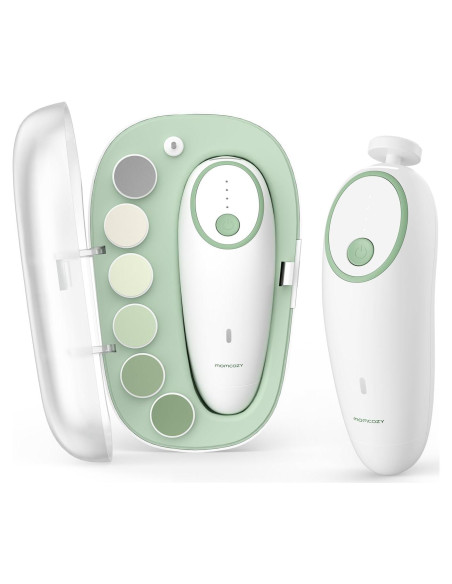 Lima de Uñas Eléctrica Momcozy para Bebés - Recargable, 7 Accesorios