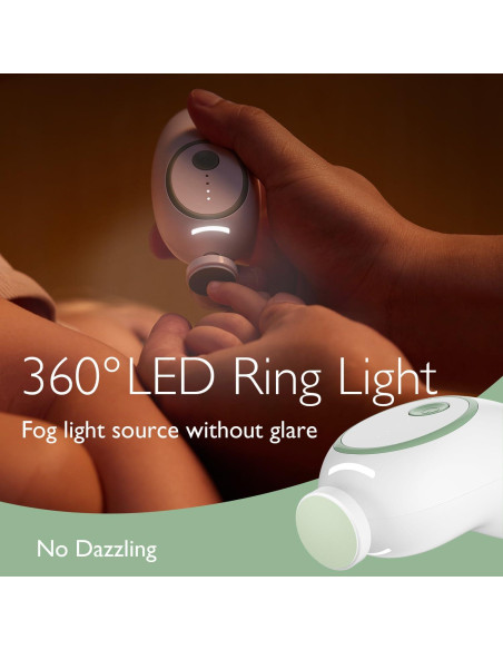 Lima de Uñas Eléctrica Momcozy para Bebés - Recargable, 7 Accesorios