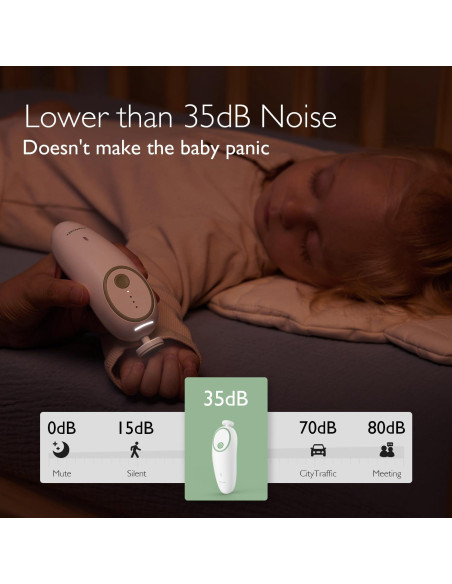 Lima de Uñas Eléctrica Momcozy para Bebés - Recargable, 7 Accesorios