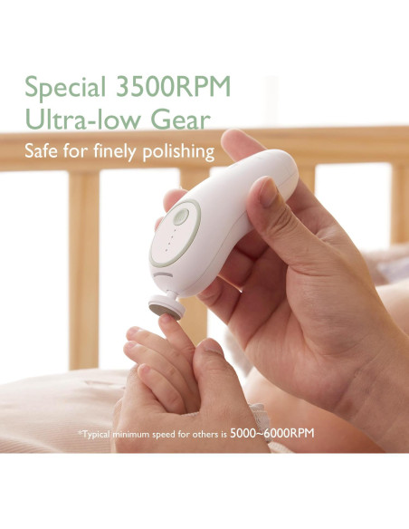 Lima de Uñas Eléctrica Momcozy para Bebés - Recargable, 7 Accesorios