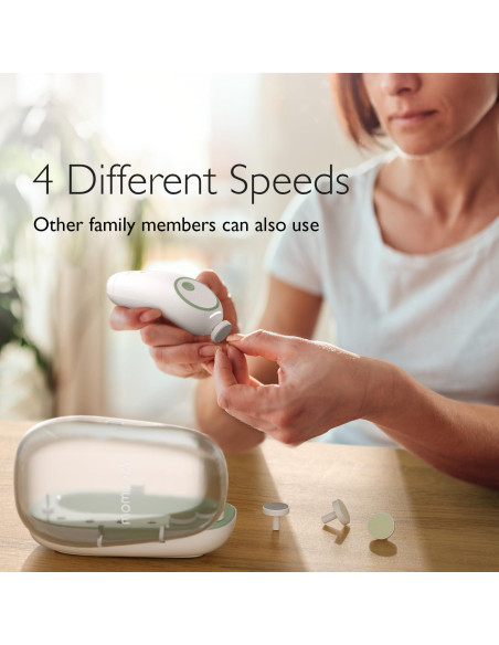 Lima de Uñas Eléctrica Momcozy para Bebés - Recargable, 7 Accesorios