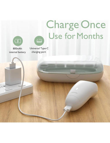 Lima de Uñas Eléctrica Momcozy para Bebés - Recargable, 7 Accesorios