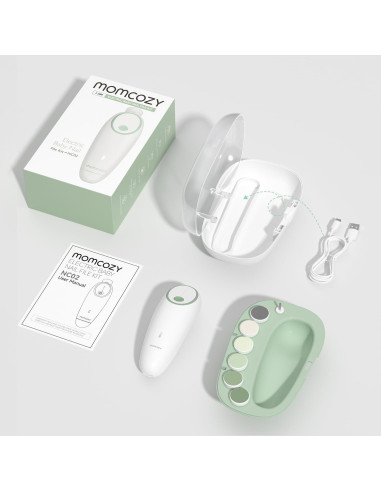 Lima de Uñas Eléctrica Momcozy para Bebés - Recargable, 7 Accesorios