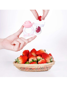 Chupete de Alimentación de Frutas Jochebed Rosa Claro 2 Piezas 2