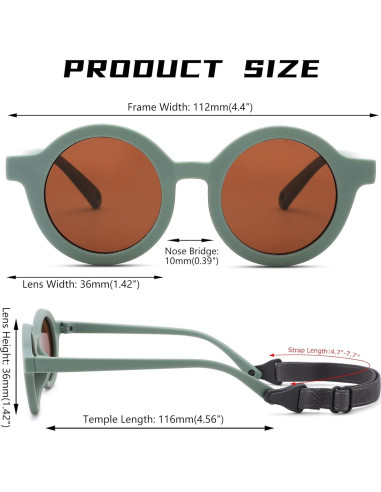 Gafas de sol polarizadas Bouryo para bebés 0-24 meses