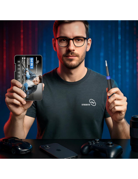 Juego de Destornilladores de Precisión 64 en 1 STREBITO