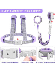 Arnés Antipérdida Accmor para Niños 3 en 1 Púrpura 2